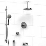 Riobel KIT1343ATOP Type TP thermostaticpressure balance 0.5 coaxial system with hand shower rail shower head tub spout and 3-...