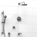 Riobel KIT1343CSTM Type TP thermostaticpressure balance 0.5 coaxial system with hand shower rail shower head tub spout and 3-...