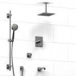 Riobel KIT1343CSTQ Type TP thermostaticpressure balance 0.5 coaxial system with hand shower rail shower head tub spout and 3-...