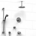 Riobel KIT1343FML Type TP thermostaticpressure balance 0.5 coaxial system with hand shower rail shower head tub spout and 3-w...