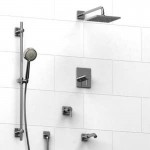 Riobel Pallace KIT1343PATQL Type TP thermostaticpressure balance 0.5 coaxial system with hand shower rail shower head tub spout 