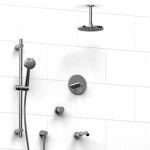 Riobel Riu KIT1343RUTM Type TP thermostaticpressure balance 0.5 coaxial system with hand shower rail shower head tub spout and 3