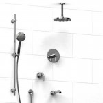 Riobel KIT1343SHTML Type TP thermostaticpressure balance 0.5 coaxial system with hand shower rail shower head tub spout and 3...