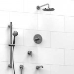 Riobel Sylla KIT1343SYTML Type TP thermostaticpressure balance 0.5 coaxial system with hand shower rail shower head tub spout an