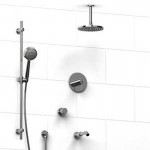 Riobel KIT1343VSTM Type TP thermostaticpressure balance 0.5 coaxial system with hand shower rail shower head tub spout and 3-...