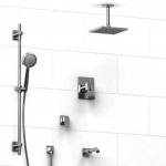 Riobel Zendo KIT1343ZOTQ Type TP thermostaticpressure balance 0.5 coaxial system with hand shower rail shower head tub spout and