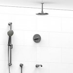 Riobel KIT1345 Type TP thermostaticpressure balance 0.5 coaxial 3-way system with hand shower rail shower head and spout