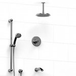 Riobel KIT1345AT Type TP thermostaticpressure balance 0.5 coaxial 3-way system with hand shower rail shower head and spout