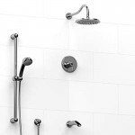 Riobel KIT1345AT Type TP thermostaticpressure balance 0.5 coaxial 3-way system with hand shower rail shower head and spout