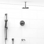 Riobel Edge KIT1345EDTM Type TP thermostaticpressure balance 0.5 coaxial 3-way system with hand shower rail shower head and spou