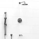 Riobel Edge KIT1345EDTM Type TP thermostaticpressure balance 0.5 coaxial 3-way system with hand shower rail shower head and spou