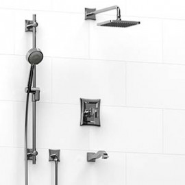 Riobel Eiffel KIT1345EF Type TP thermostaticpressure balance 0.5 coaxial 3-way system with hand shower rail shower head and spou