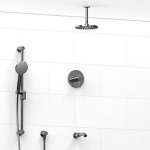 Riobel KIT1345GS Type TP thermostaticpressure balance 0.5 coaxial 3-way system with hand shower rail shower head and spout