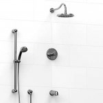 Riobel KIT1345RO Type TP thermostaticpressure balance 0.5 coaxial 3-way system with hand shower rail shower head and spout