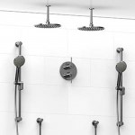 Riobel KIT1483 Type TP thermostaticpressure balance 0.75 double coaxial system with 2 hand shower rails 2 shower arms and 2 s...