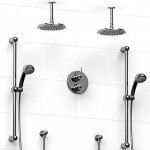 Riobel KIT1483AT Type TP thermostaticpressure balance 0.75 double coaxial system with 2 hand shower rails 2 shower arms and 2...