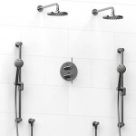 Riobel KIT1483CSTM Type TP thermostaticpressure balance 0.75 double coaxial system with 2 hand shower rails 2 shower arms and...