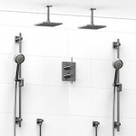 Riobel KIT1483CSTQ Type TP thermostaticpressure balance 0.75 double coaxial system with 2 hand shower rails 2 shower arms and...