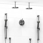 Riobel Edge KIT1483EDTM Type TP thermostaticpressure balance 0.75 double coaxial system with 2 hand shower rails 2 shower arms a