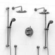 Riobel KIT1483FI Type TP thermostaticpressure balance 0.75 double coaxial system with 2 hand shower rails 2 shower arms and 2...