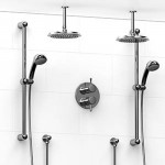 Riobel KIT1483FI Type TP thermostaticpressure balance 0.75 double coaxial system with 2 hand shower rails 2 shower arms and 2...