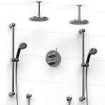 Riobel KIT1483FM Type TP thermostaticpressure balance 0.75 double coaxial system with 2 hand shower rails 2 shower arms and 2...