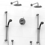 Riobel KIT1483FM Type TP thermostaticpressure balance 0.75 double coaxial system with 2 hand shower rails 2 shower arms and 2...