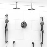 Riobel KIT1483GS Type TP thermostaticpressure balance 0.75 double coaxial system with 2 hand shower rails 2 shower arms and 2...