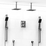 Riobel KIT1483KSTQ Type TP thermostaticpressure balance 0.75 double coaxial system with 2 hand shower rails 2 shower arms and...