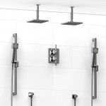 Riobel KIT1483MZ Type TP thermostaticpressure balance 0.75 double coaxial system with 2 hand shower rails 2 shower arms and 2...