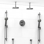 Riobel Pallace KIT1483PATM Type TP thermostaticpressure balance 0.75 double coaxial system with 2 hand shower rails 2 shower arm