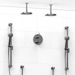 Riobel Riu KIT1483RUTM Type TP thermostaticpressure balance 0.75 double coaxial system with 2 hand shower rails 2 shower arms an