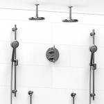 Riobel KIT1483SHTM Type TP thermostaticpressure balance 0.75 double coaxial system with 2 hand shower rails 2 shower arms and...