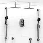 Riobel Venty KIT1483VY Type TP thermostaticpressure balance 0.75 double coaxial system with 2 hand shower rails 2 shower arms an