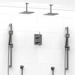 Riobel KIT1583 Double Type TP thermostaticpressure balance 0.75 double coaxial system with 2 hand shower rails 2 shower arms ...