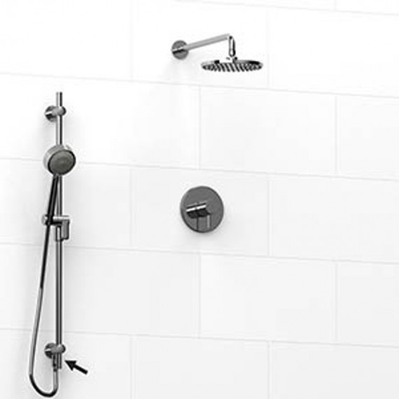 Riobel KIT2323 Type TP thermostaticpressure balance 0.5 coaxial 2-way system hand shower rail with built-in elbow supply and ...