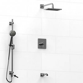 Riobel KIT2645 Type TP thermostaticpressure balance 0.5 coaxial 3-way system hand shower rail with built-in elbow supply show...