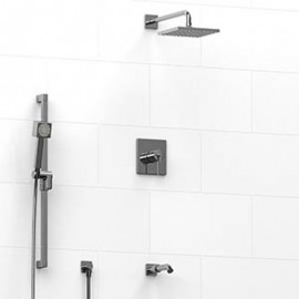 Riobel KIT2845 Type TP thermostaticpressure balance 0.5 coaxial 3-way system with hand shower rail shower head and spout