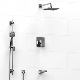 Riobel Zendo KIT3345ZOTQ Type TP thermostaticpressure balance 0.5 coaxial 3-way system with hand shower rail shower head and spo