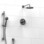 Riobel Edge KIT343EDTM Type TP thermostaticpressure balance 0.5 coaxial system with hand shower rail and shower head