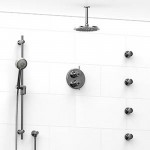 Riobel KIT483ATOP Type TP thermostaticpressure balance 0.75 double coaxial system with hand shower rail 4 body jets and showe...