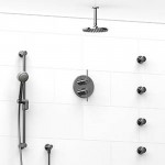 Riobel KIT483CSTM Type TP thermostaticpressure balance 0.75 double coaxial system with hand shower rail 4 body jets and showe...