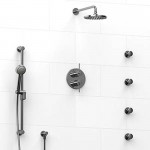 Riobel KIT483CSTM Type TP thermostaticpressure balance 0.75 double coaxial system with hand shower rail 4 body jets and showe...