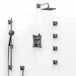 Riobel Eiffel KIT483EF Type TP thermostaticpressure balance 0.75 double coaxial system with hand shower rail 4 body jets and sho