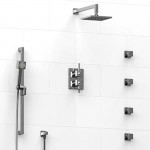 Riobel KIT483MZ Type TP thermostaticpressure balance 0.75 double coaxial system with hand shower rail 4 body jets and shower ...