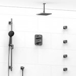 Riobel Salome KIT483SA Type TP thermostaticpressure balance 0.75 double coaxial system with hand shower rail 4 body jets and sho