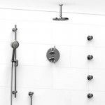 Riobel KIT483SHTM Type TP thermostaticpressure balance 0.75 double coaxial system with hand shower rail 4 body jets and showe...