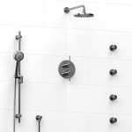 Riobel KIT483VSTM Type TP thermostaticpressure balance 0.75 double coaxial system with hand shower rail 4 body jets and showe...