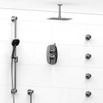 Riobel Venty KIT483VY Type TP thermostaticpressure balance 0.75 double coaxial system with hand shower rail 4 body jets and show