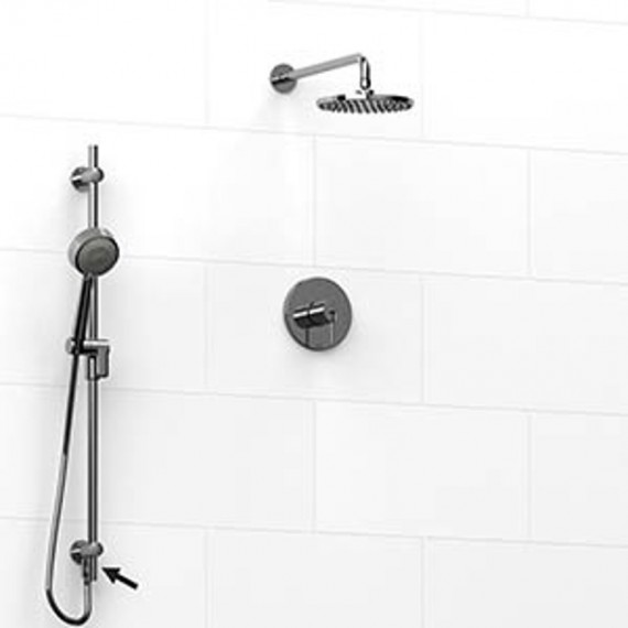 Riobel KIT6323VSTM Type TP thermostaticpressure balance 0.5 coaxial 2-way system hand shower rail with built-in elbow supply ...